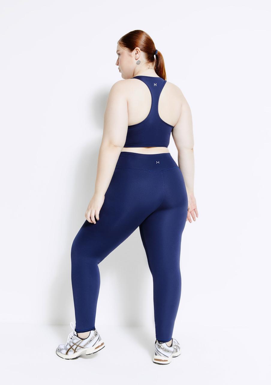 Calça Legging Esportiva Feminina Com Fio LYCRA® Hering - Azul
