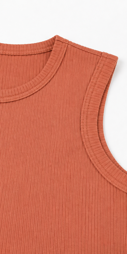 Blusa Regata Canelada Doce Trama Feminina - Canela