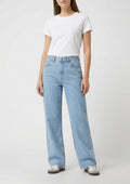 Calça Jeans Wide Leg Shop 5 Denim Feminina- Azul