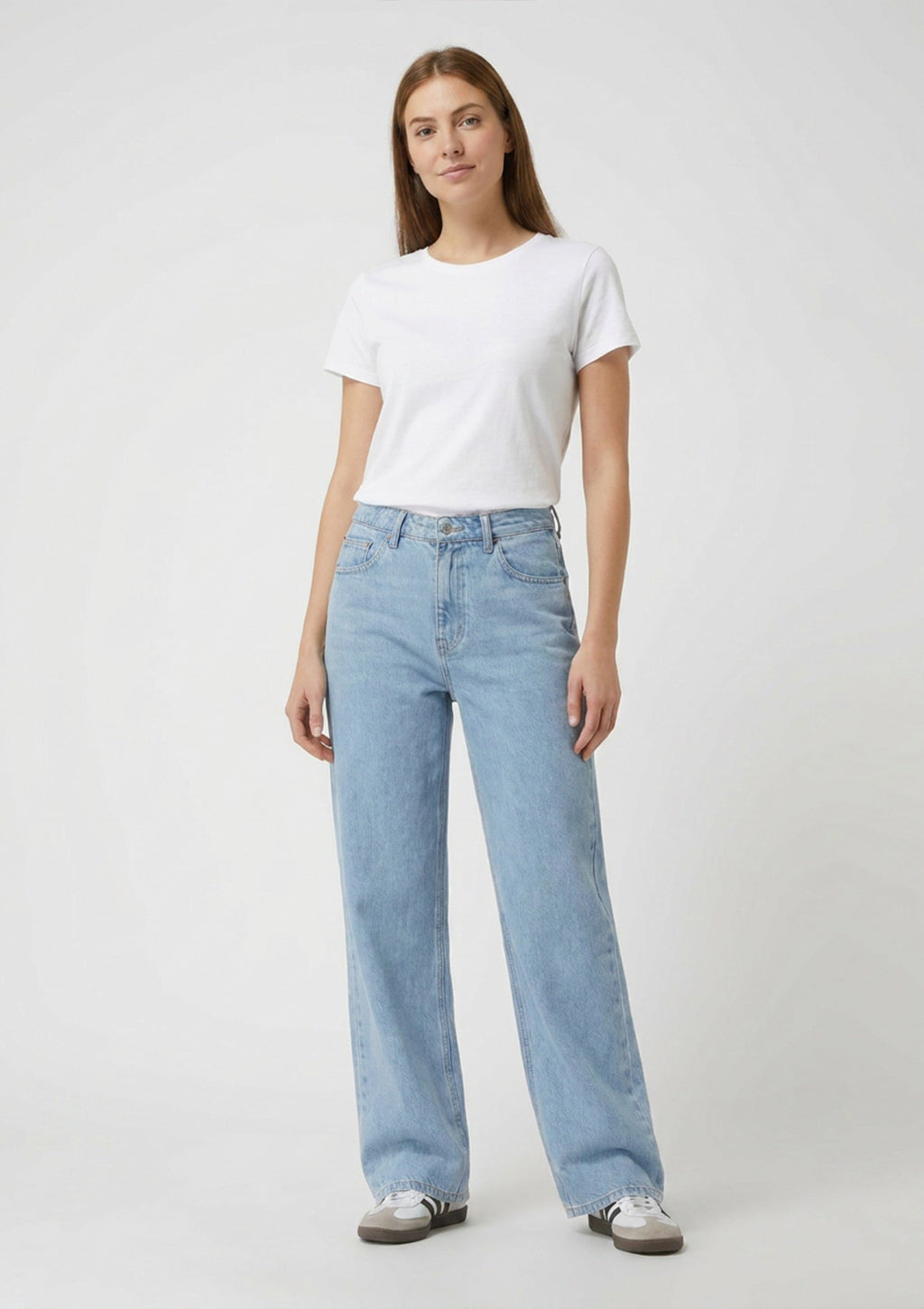 Calça Jeans Wide Leg Shop 5 Denim Feminina- Azul