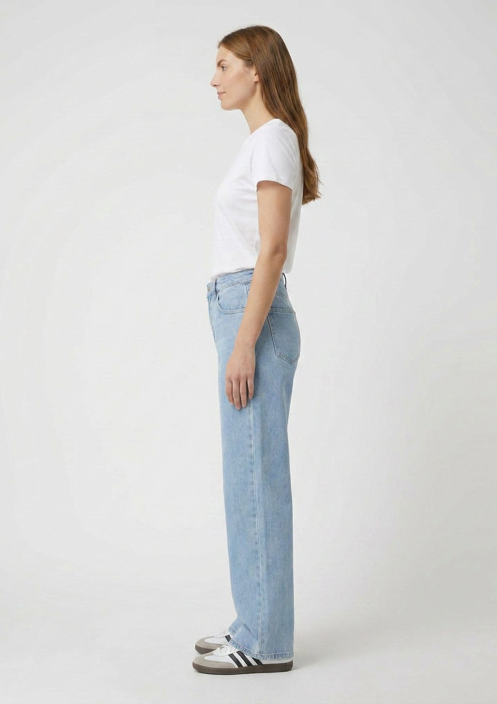 Calça Jeans Wide Leg Shop 5 Denim Feminina- Azul