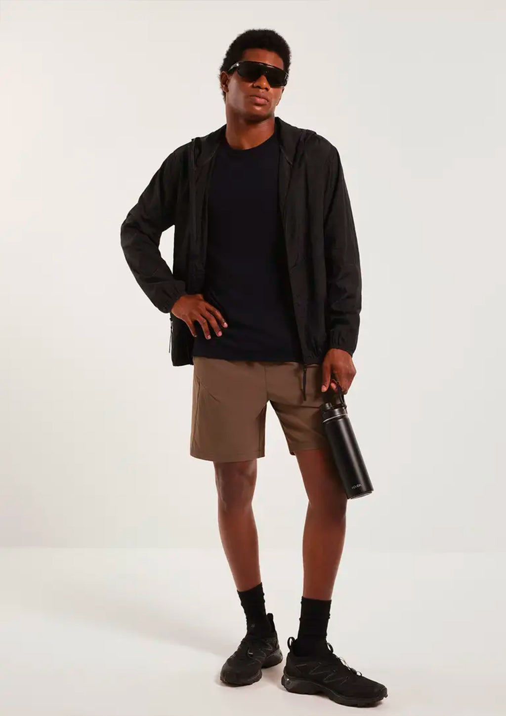 Bermuda Esportiva Hering Com Recorte Masculina - Marrom
