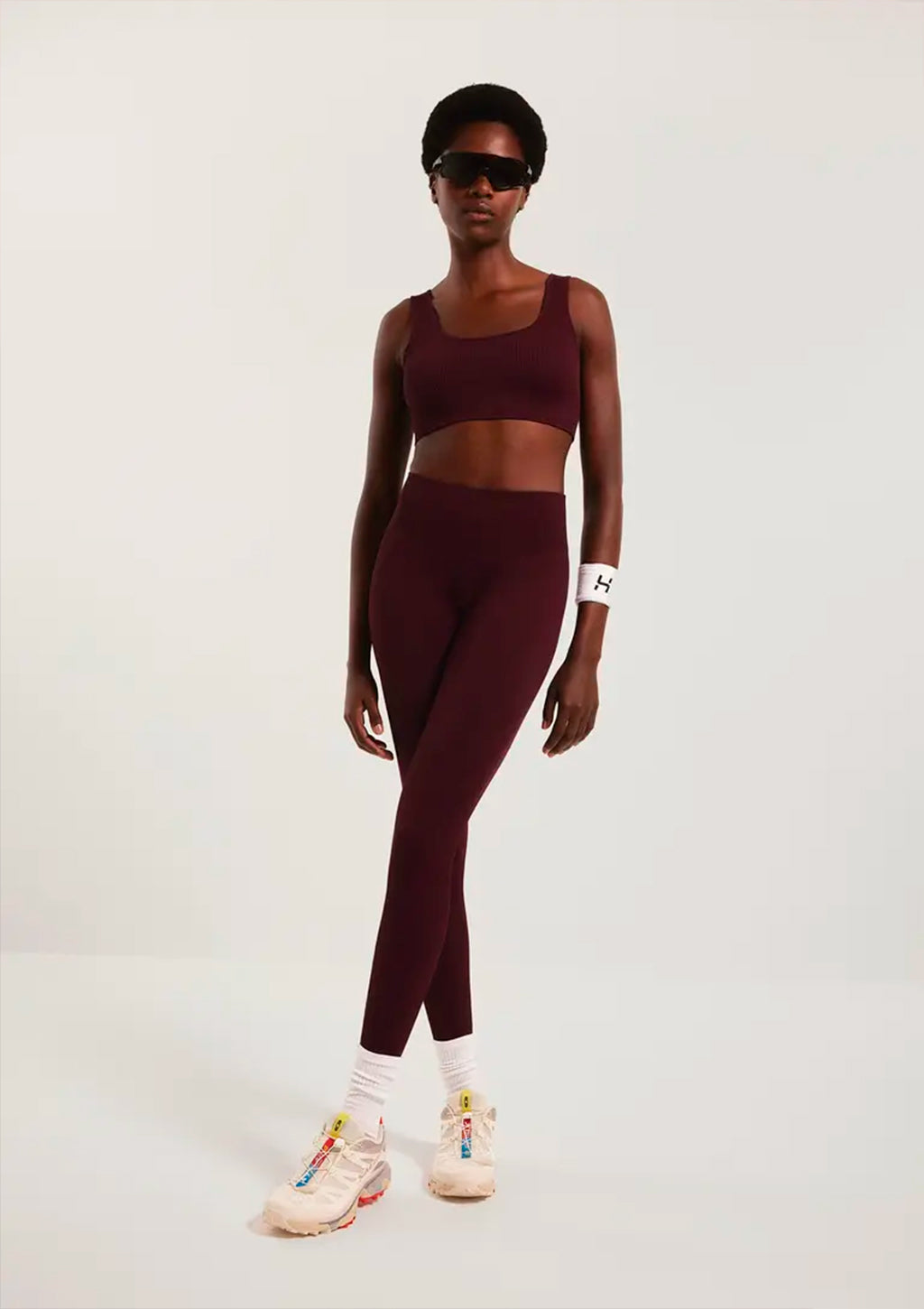 Calça Legging Esportiva Hering Corte À Laser Feminina - Vinho