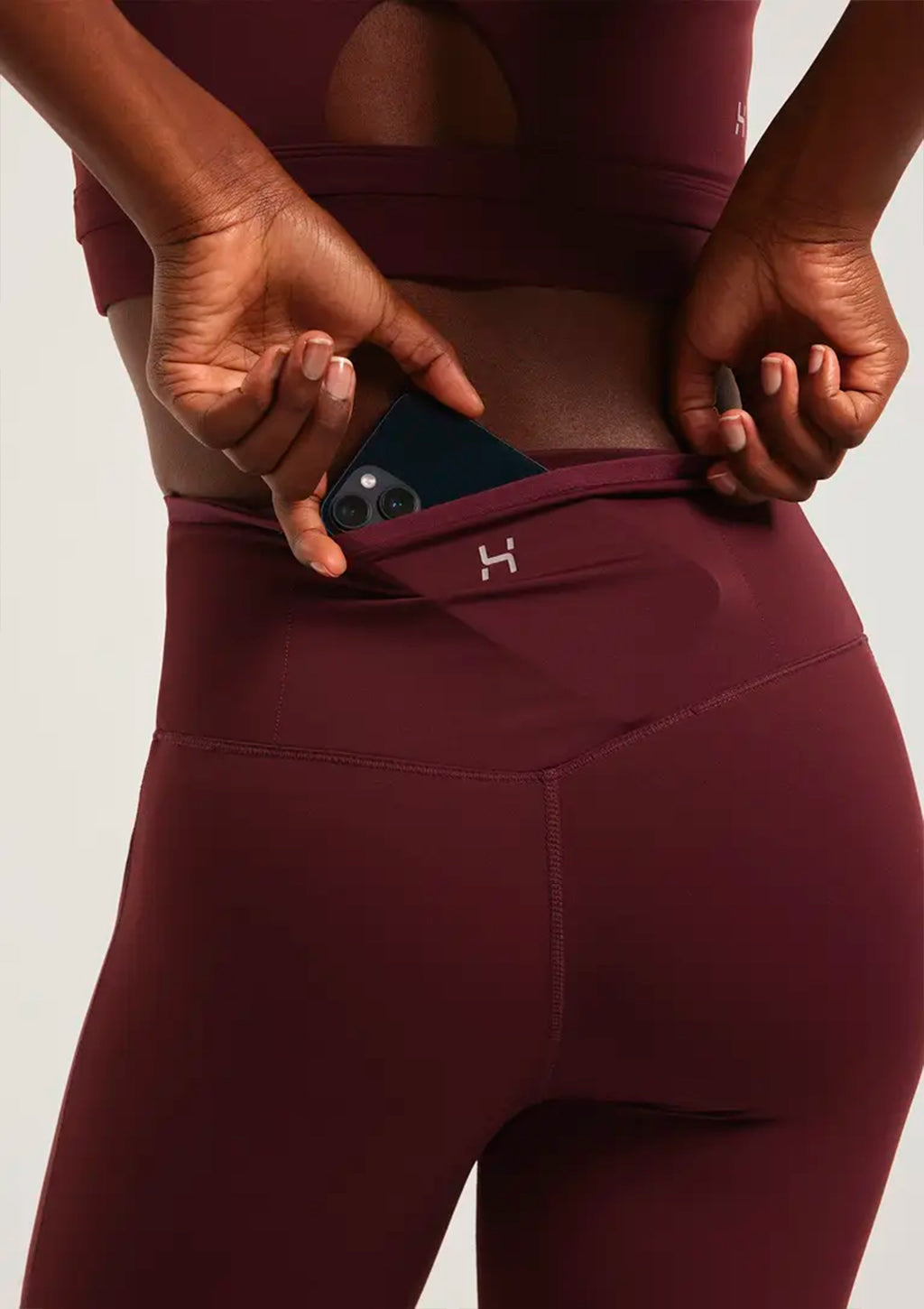 Calça Legging Esportiva Hering Corte À Laser Feminina - Vinho