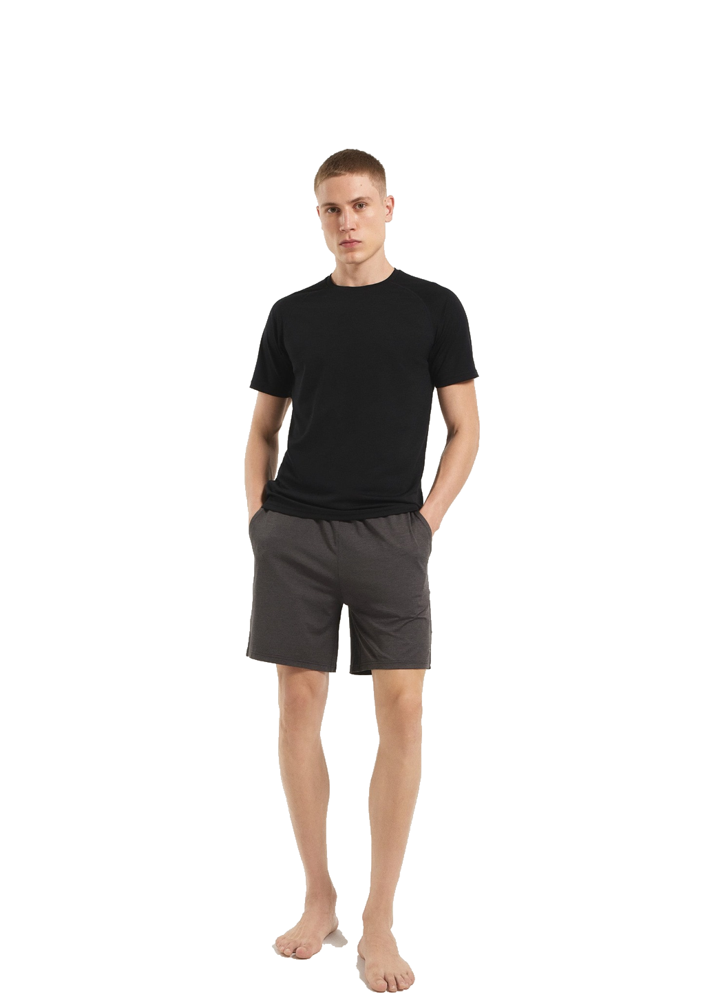 Bermuda Esportiva Mescla Masculina Hering - Preto