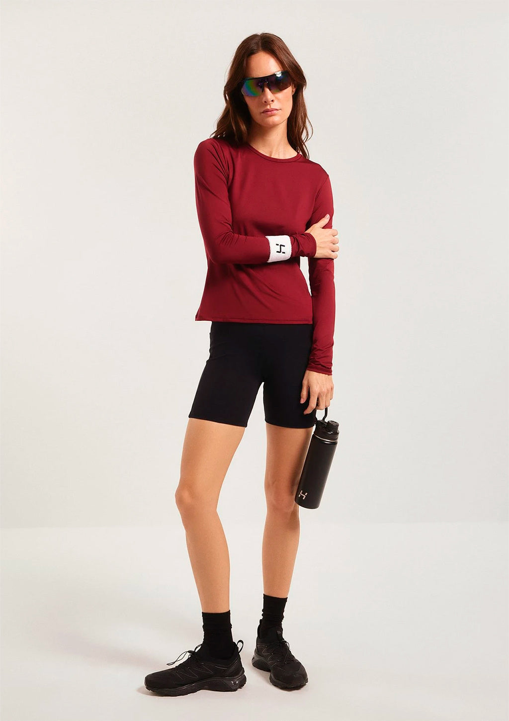 Camiseta Manga Longa Esportiva Hering Com Proteção Uv Feminina - Vermelho
