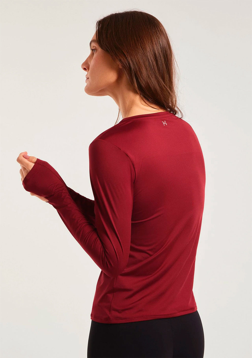 Camiseta Manga Longa Esportiva Hering Com Proteção Uv Feminina - Vermelho