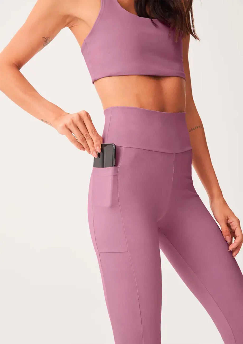 Calça Legging Esportiva Hering Com Fio Lycra Feminina - Rosa
