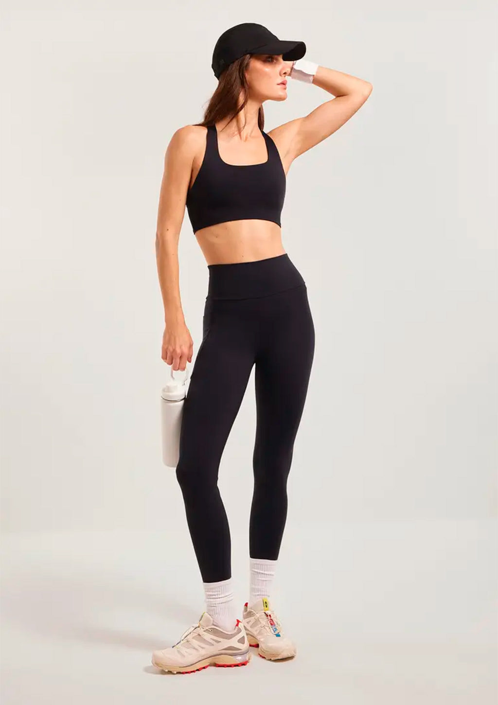 Calça Legging Esportiva Hering Com Fio Lycra Feminina - Preto
