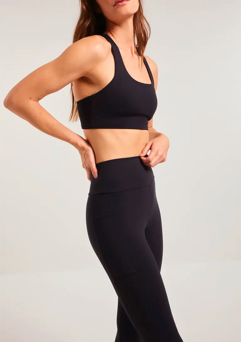 Calça Legging Esportiva Hering Com Fio Lycra Feminina - Preto